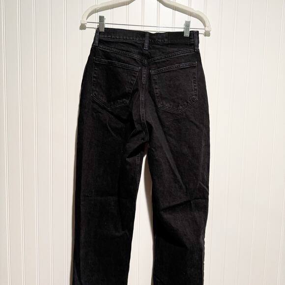 Abercrombie Fitch Curve Love High Rise Dad Jeans Crossover Waist Black NEW 25L - Picture 6 of 7